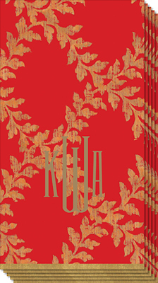 Red Trellis Caspari Guest Towels